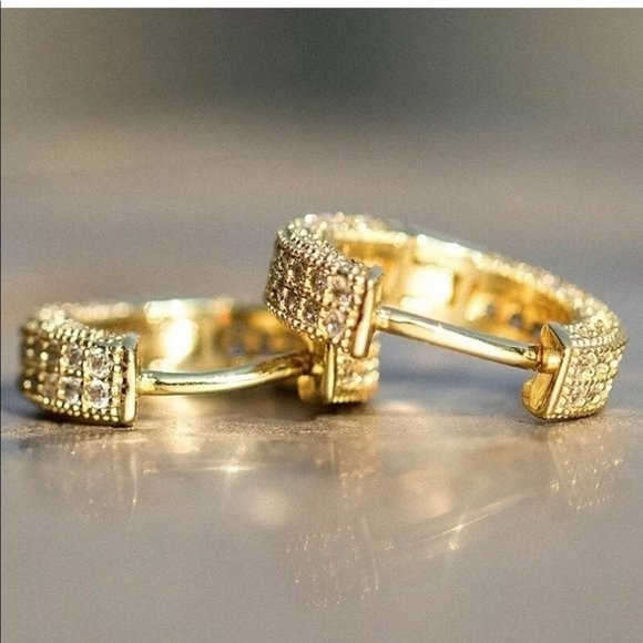 New silver, gold, rose gold Hoop unisex Earrings - Picture 3 of 9